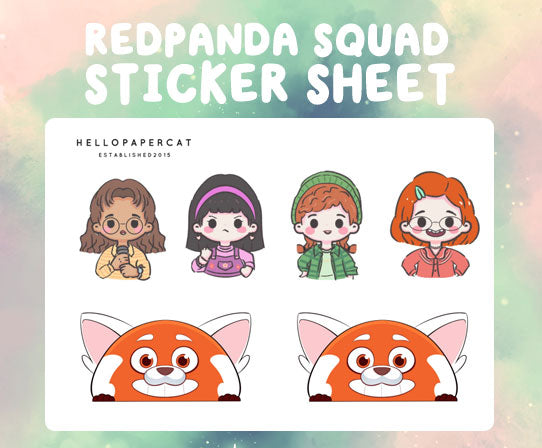 Red Panda squad sticker sheet
