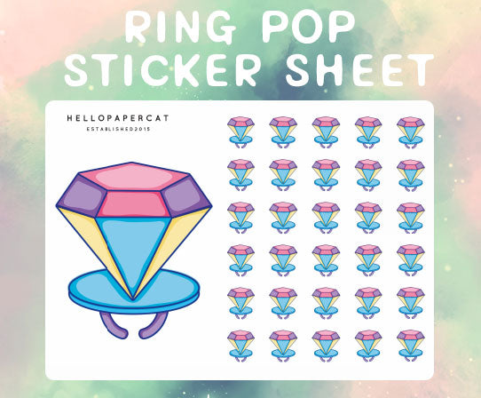 Ring Pop sticker sheet