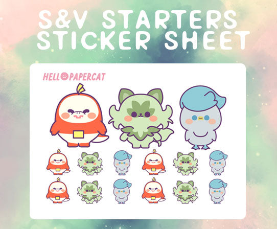 s&v starters sticker sheet