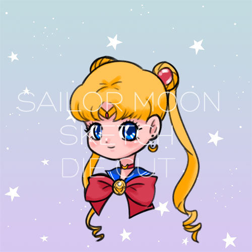 Moon princess inspired sketch die cut