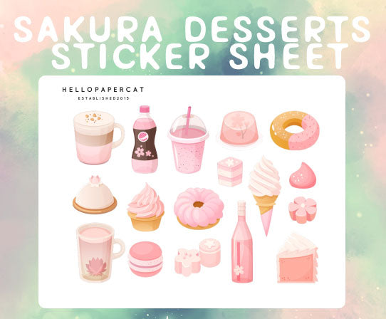 Sakura Desserts sticker sheet