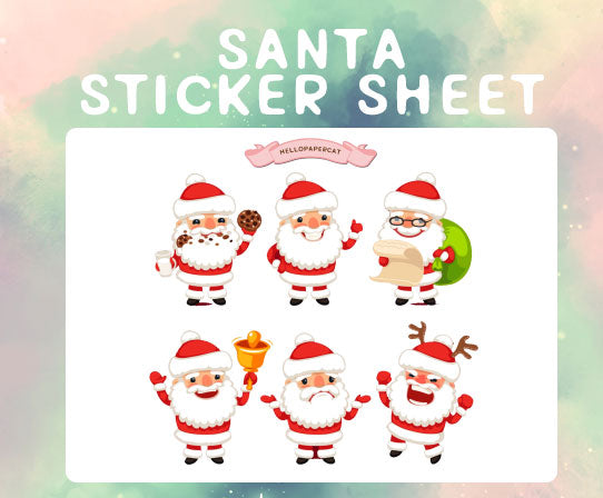 Santa sticker sheet