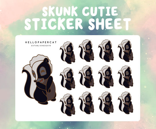 Skunk Cutie sticker sheet