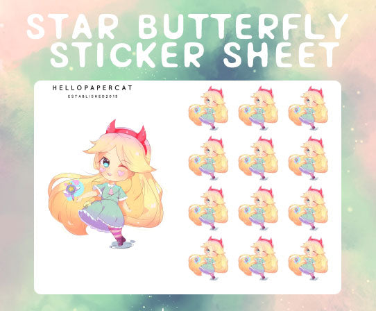 Magical butterfly girl inspired sticker sheet