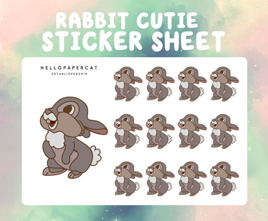 Rabbit Cutie sticker sheet