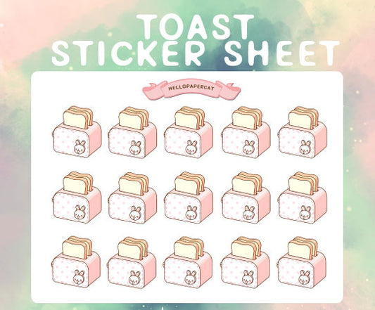 Toaster sticker sheet