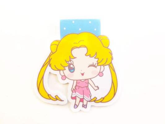 Pink Party Dress Usagi magnetic bookmark