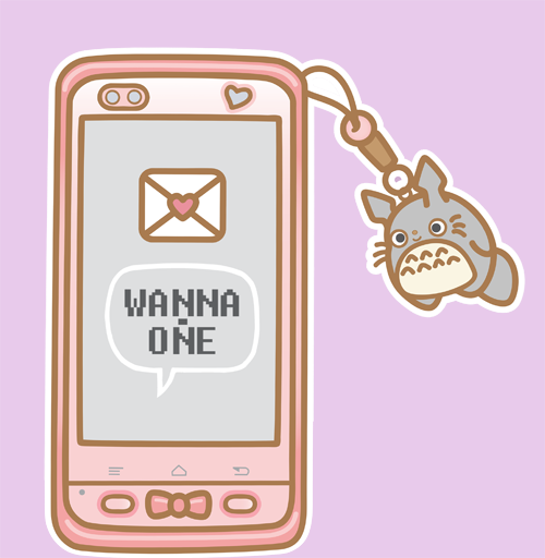 kawaii cell phone die cut digital download