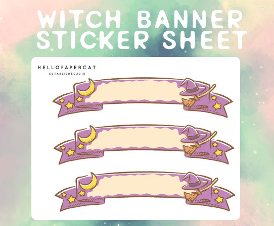 Witch Banner sticker sheet