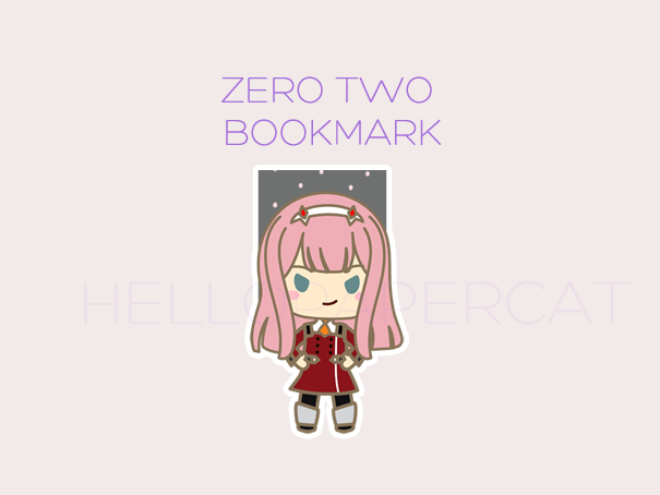 Zero Two magnetic bookmark