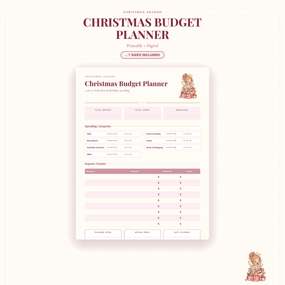 Christmas Budget Planner Printable, Holiday Spending Tracker, Christmas Expense Tracker, Gift Budget Planner, GoodNotes PDF