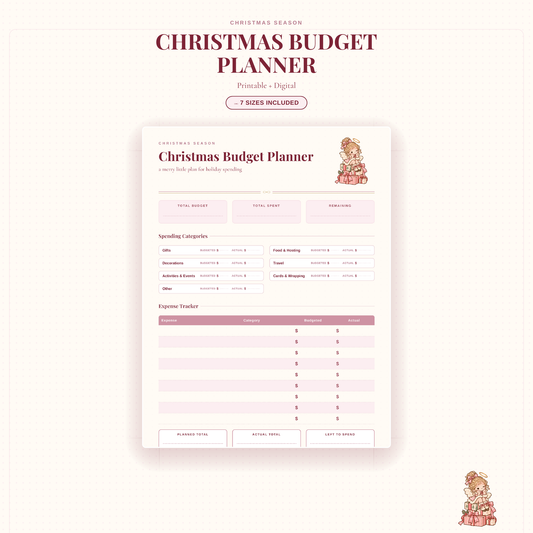 Christmas Budget Planner Printable, Holiday Spending Tracker, Christmas Expense Tracker, Gift Budget Planner, GoodNotes PDF