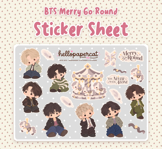 BTS merry go round sticker sheet