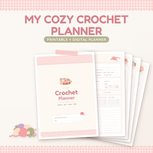 Crochet Planner Printable, Crochet Project Planner, Yarn Stash Inventory, Crochet Journal, GoodNotes Digital Planner, Crochet Organizer