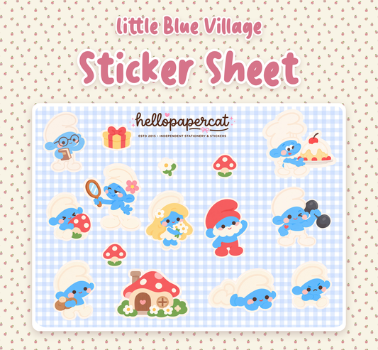 Little Blue Village sticker sheet