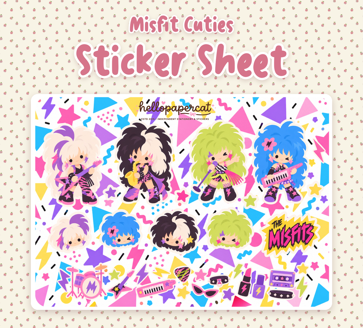 Misfit Cuties sticker sheet