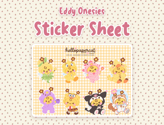 Eddy Onesies sticker sheet