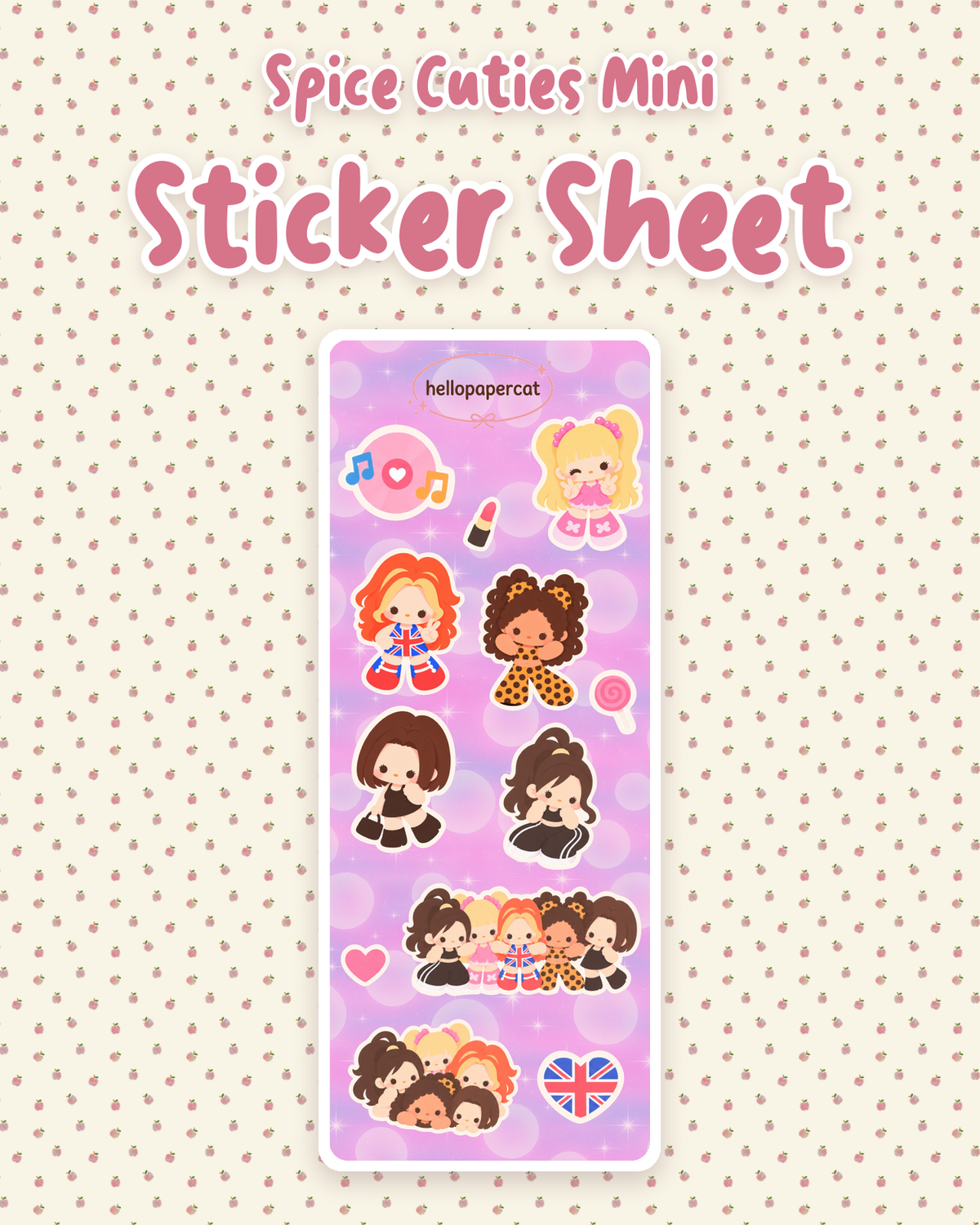 Spice cuties mini sticker sheet