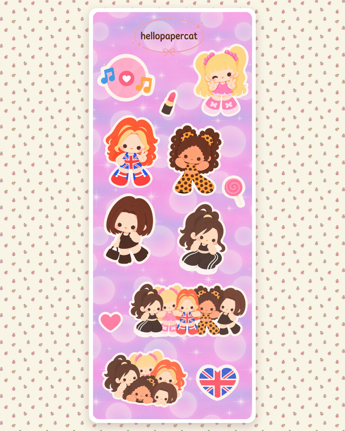 Spice cuties mini sticker sheet
