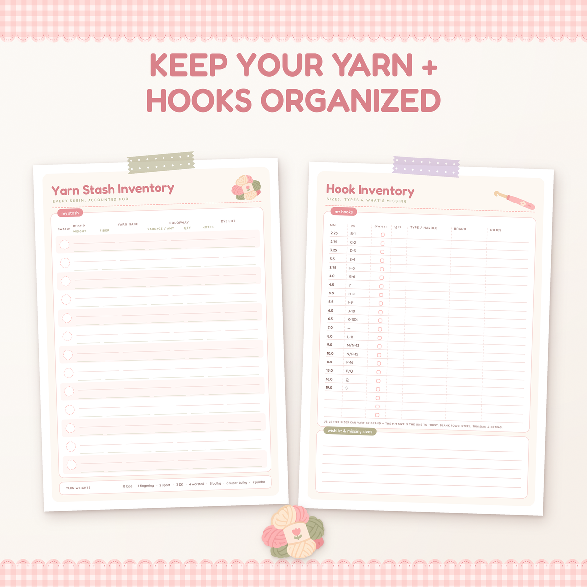 Crochet Planner Printable, Crochet Project Planner, Yarn Stash Inventory, Crochet Journal, GoodNotes Digital Planner, Crochet Organizer