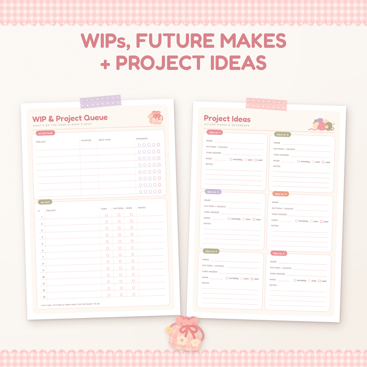 Crochet Planner Printable, Crochet Project Planner, Yarn Stash Inventory, Crochet Journal, GoodNotes Digital Planner, Crochet Organizer