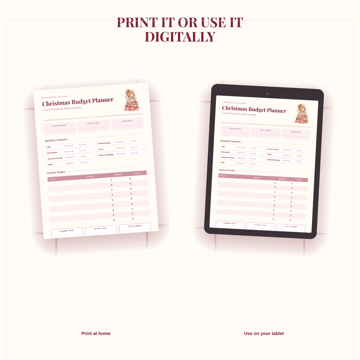 Christmas Budget Planner Printable, Holiday Spending Tracker, Christmas Expense Tracker, Gift Budget Planner, GoodNotes PDF