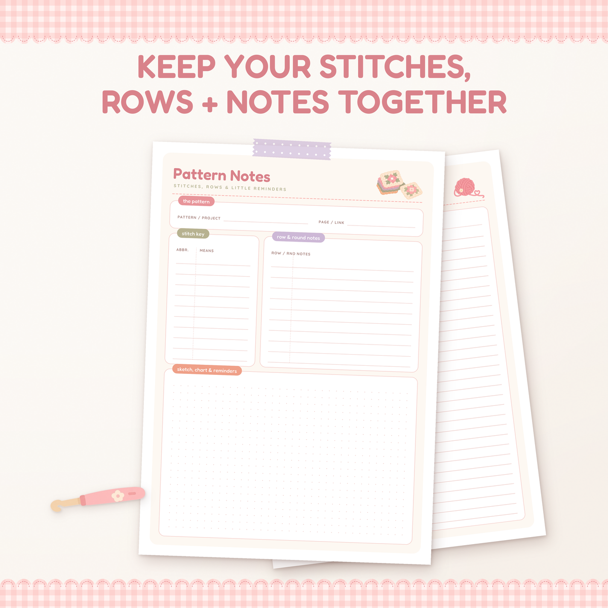 Crochet Planner Printable, Crochet Project Planner, Yarn Stash Inventory, Crochet Journal, GoodNotes Digital Planner, Crochet Organizer