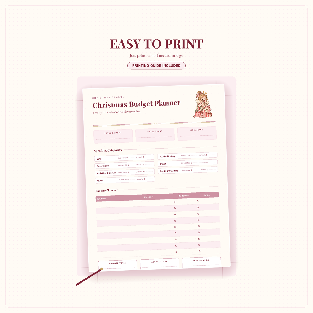Christmas Budget Planner Printable, Holiday Spending Tracker, Christmas Expense Tracker, Gift Budget Planner, GoodNotes PDF