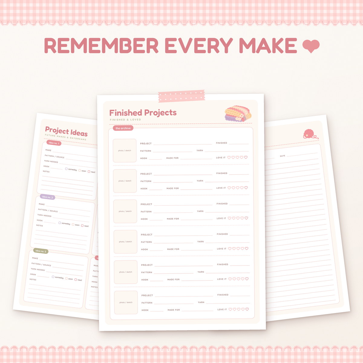 Crochet Planner Printable, Crochet Project Planner, Yarn Stash Inventory, Crochet Journal, GoodNotes Digital Planner, Crochet Organizer