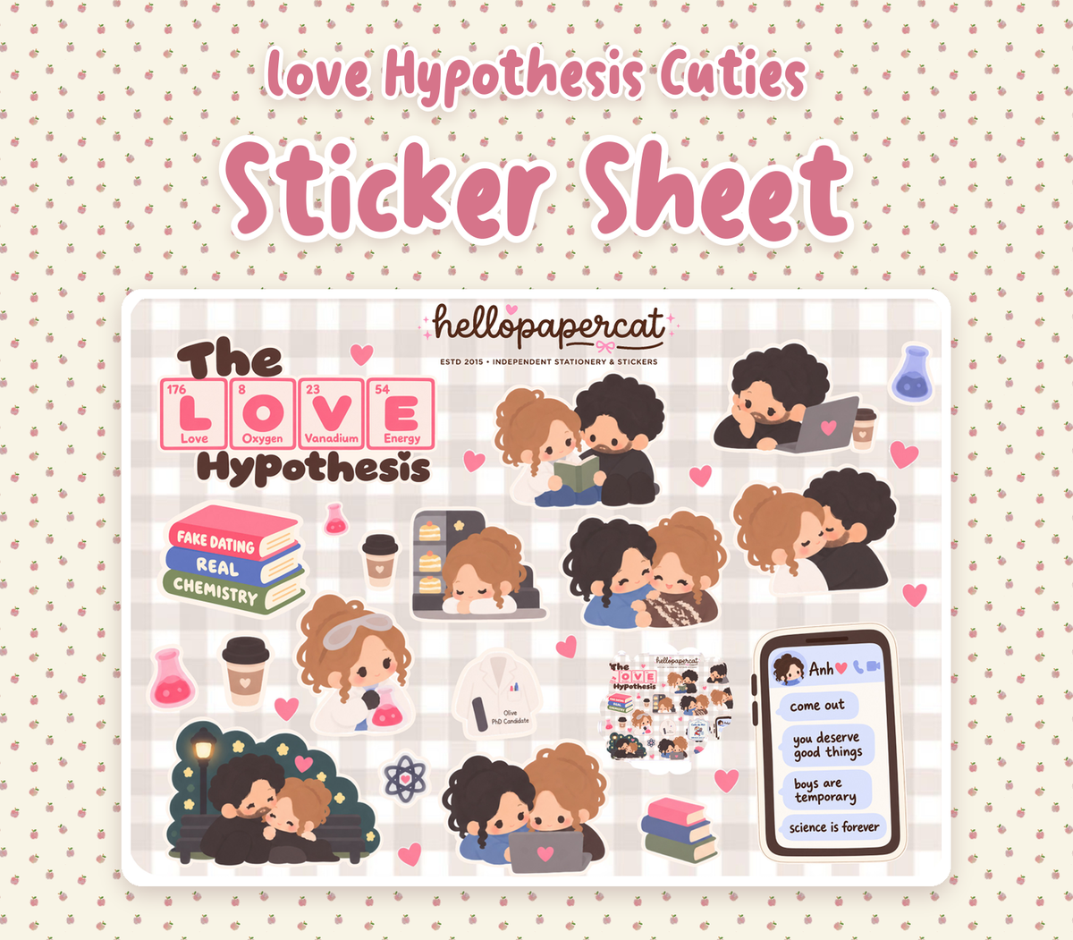 Love Hypothesis cuties sticker sheet