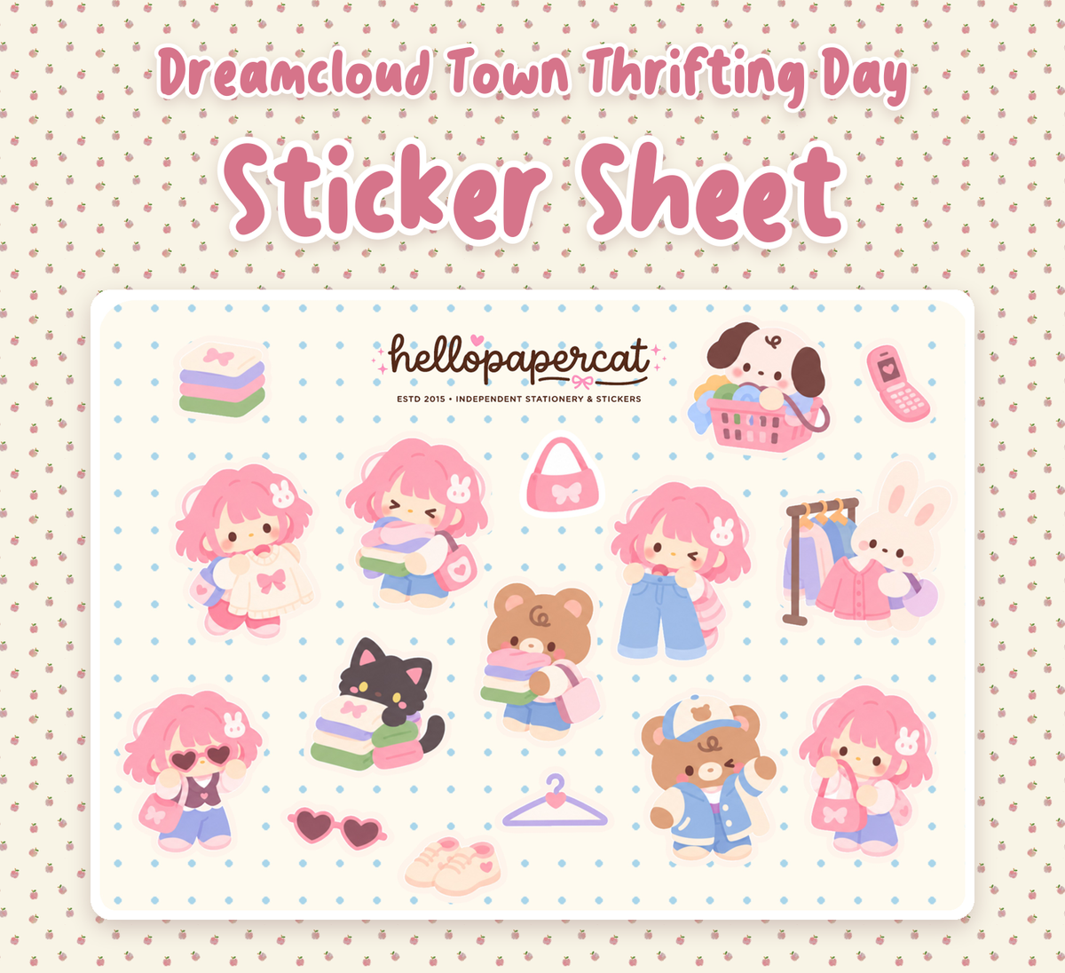 Dreamcloud Town Thrifting Day sticker sheet