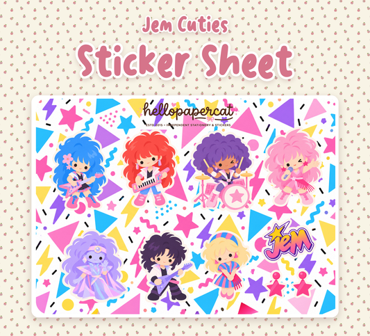 Hologram Band Cuties sticker sheet