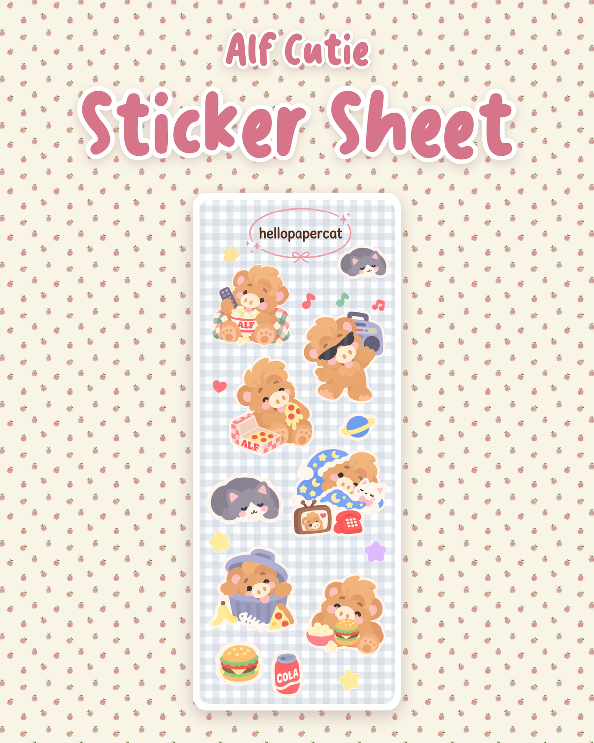Alf Cutiesticker sheet