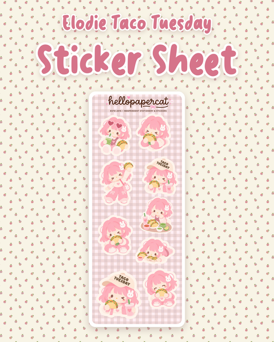 Elodie Taco Tuesday sticker sheet
