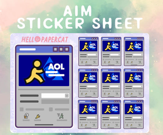 AOL instant messenger sticker sheet