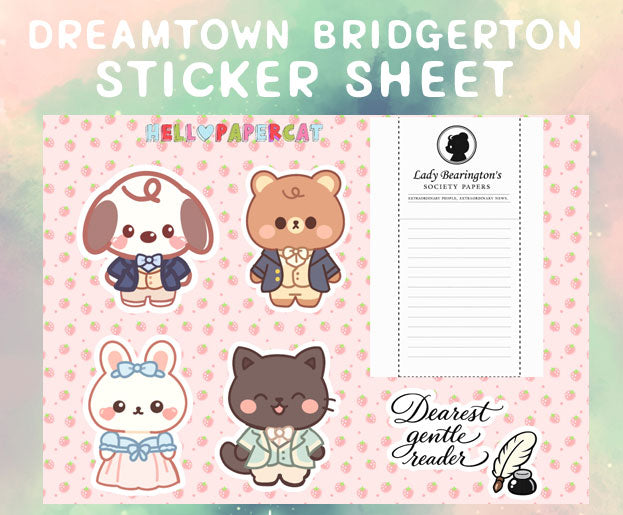 Dreamtown bridgerton sticker sheet