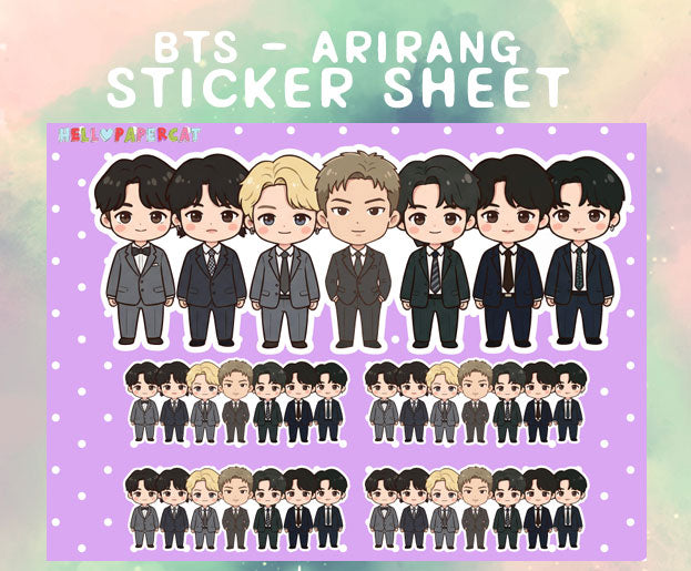 BTS ARIRANG suits sticker sheet