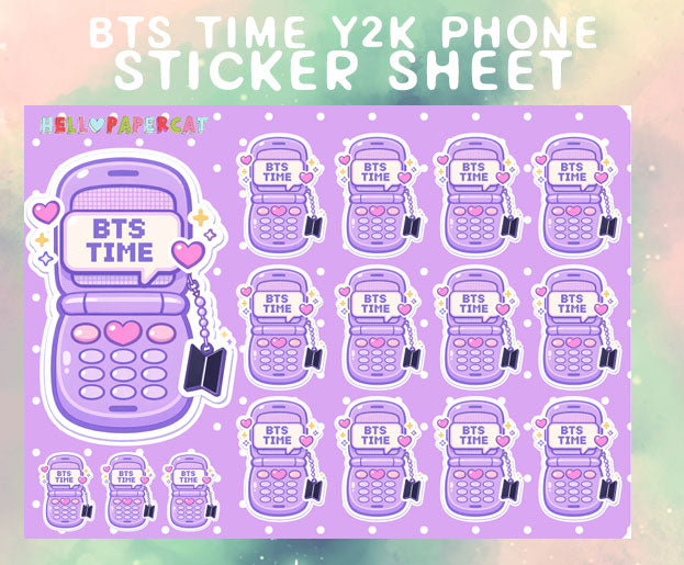 BTS TIME y2k phone sticker sheet