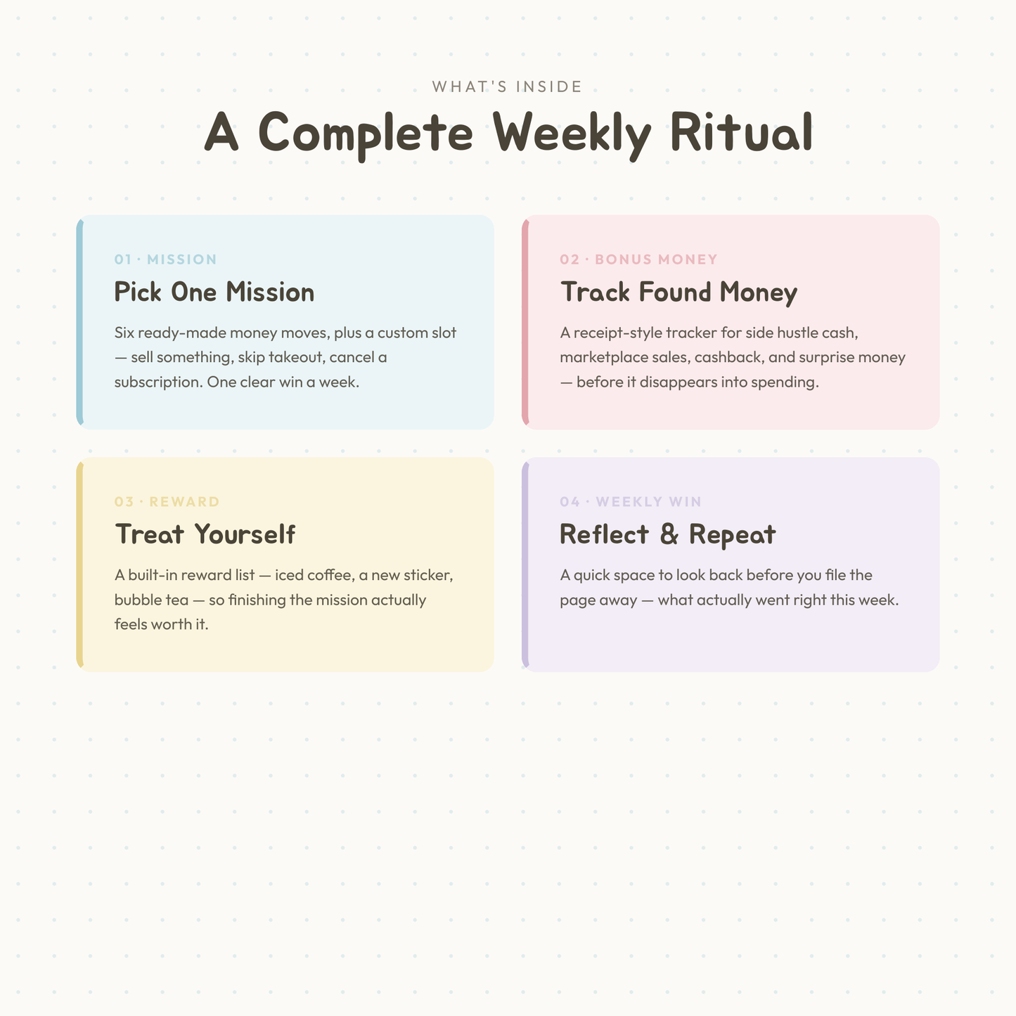 Weekly Money Mission – Printable Money Challenge & Savings Tracker