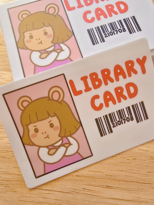 Little sister's library card vinyl sticker