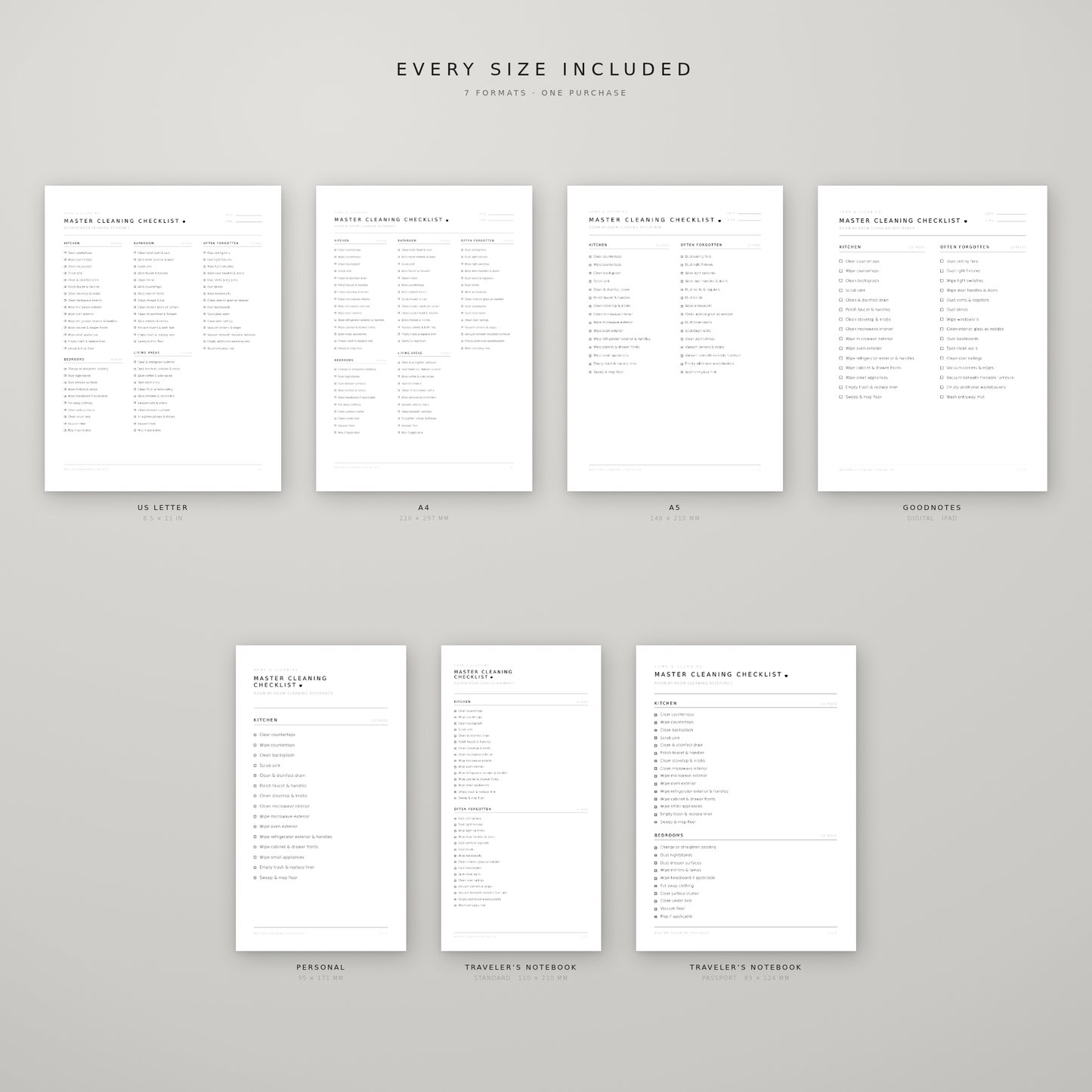 Master Cleaning Checklist – Printable Room-by-Room Cleaning List