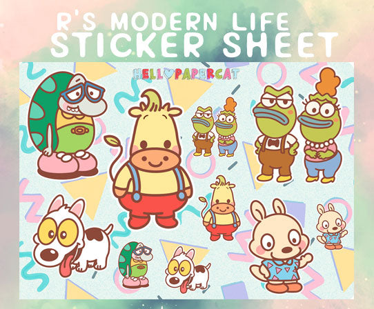 R's Modern Life inspired sticker sheet