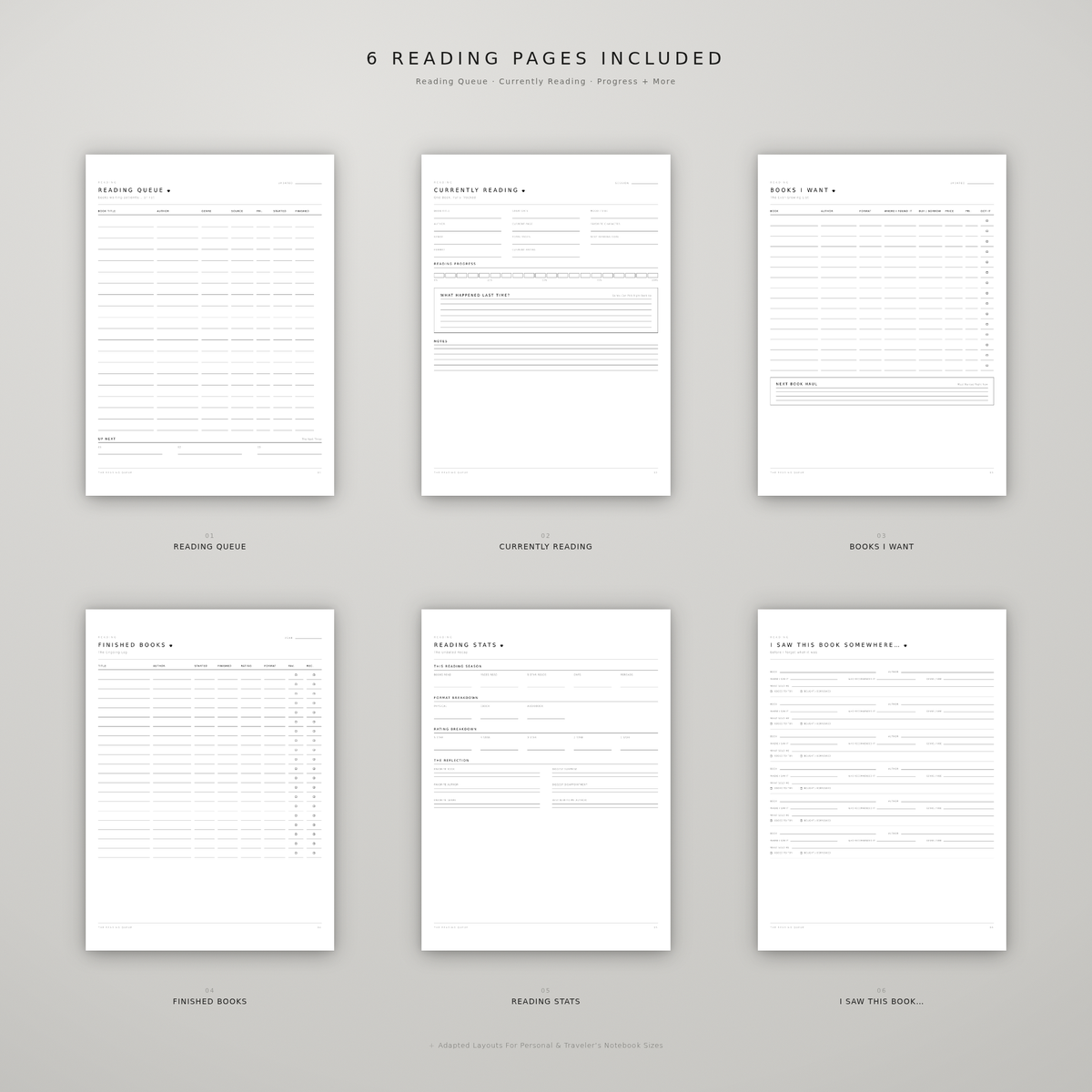 The Reading Queue — Printable Reading Planner & Book Tracker
