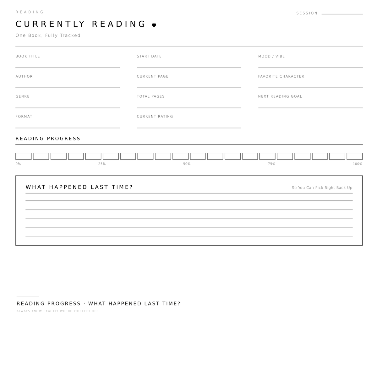 The Reading Queue — Printable Reading Planner & Book Tracker