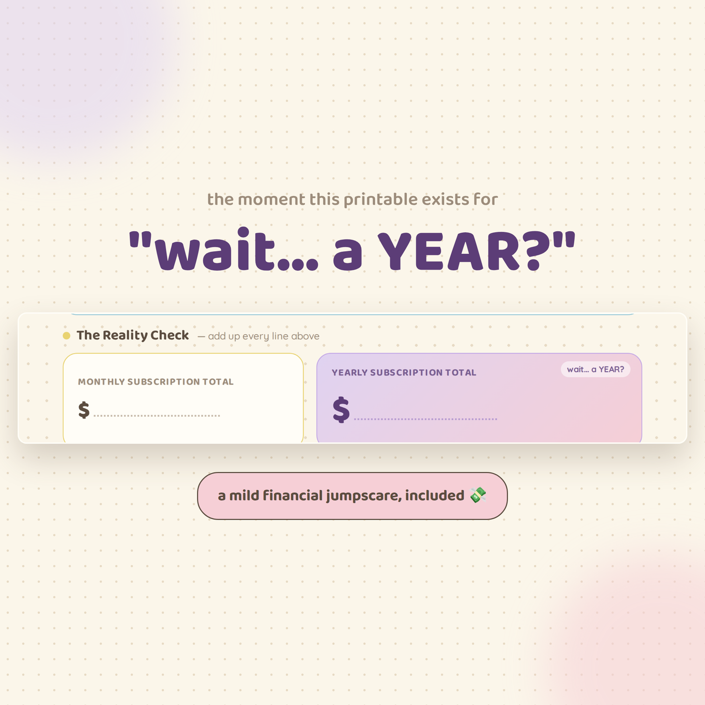 Subscription Check-In – Printable Subscription Tracker & Spending Audit