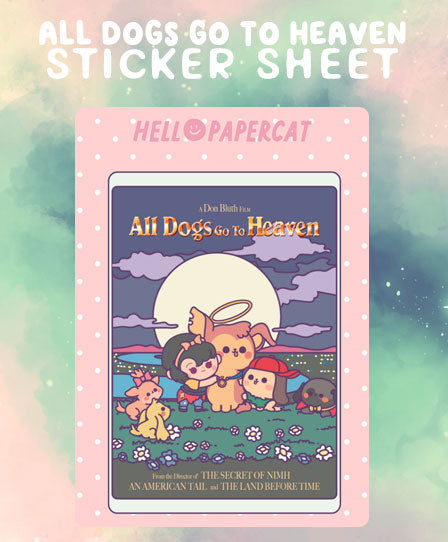 All dogs go to heaven sticker sheet