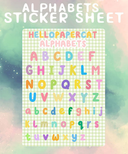 Alphabets sticker sheet – HelloPapercat