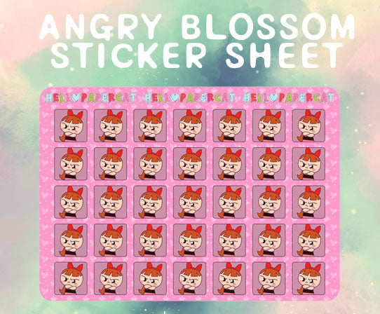 Angry Blossom sticker sheet