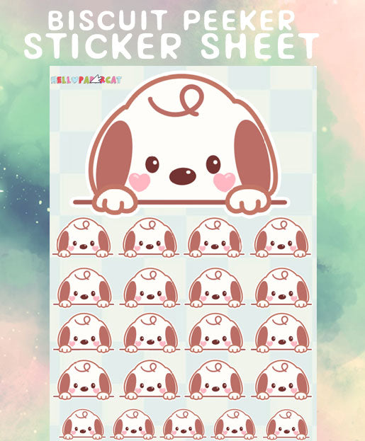 biscuit peeker sticker sheet