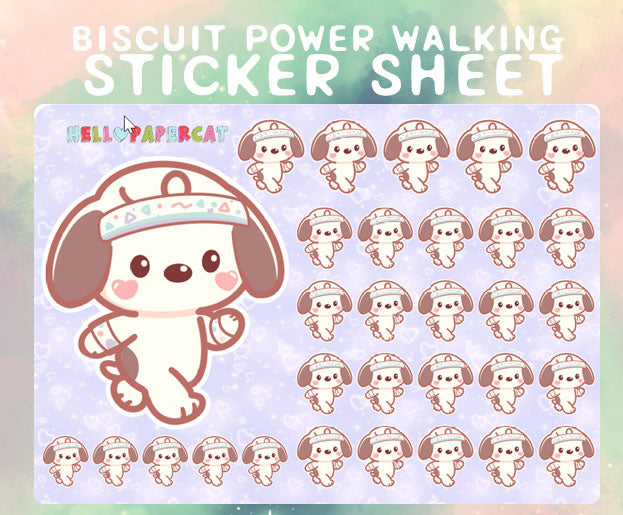 biscuit power walking sticker sheet